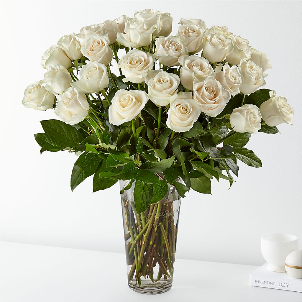 Long Stem White Rose Bouquet – MAY'S FLORAL, Nevada MO