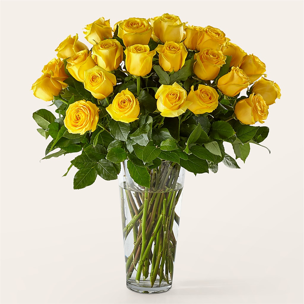 Long Stem Yellow Rose Bouquet – MAY'S FLORAL, Nevada MO