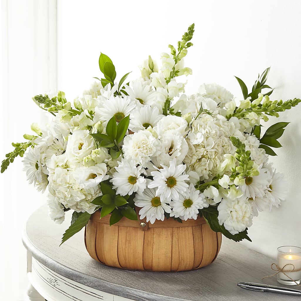 Pure Ivory Basket – MAY'S FLORAL, Nevada MO