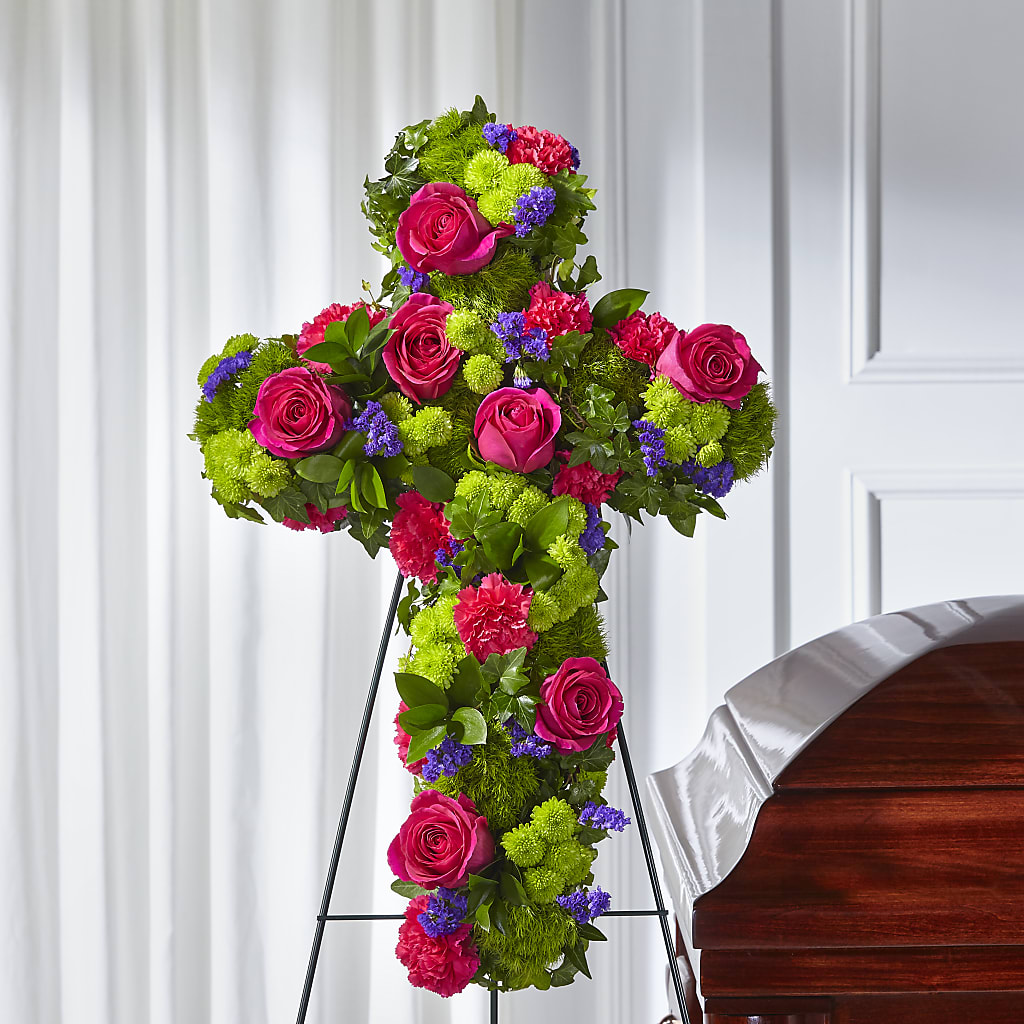 Tribute Rose Floral Cross – MAY'S FLORAL, Nevada MO