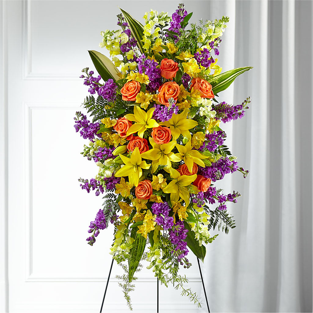 Thoughtful Prayers Standing Spray – MAY'S FLORAL, Nevada MO