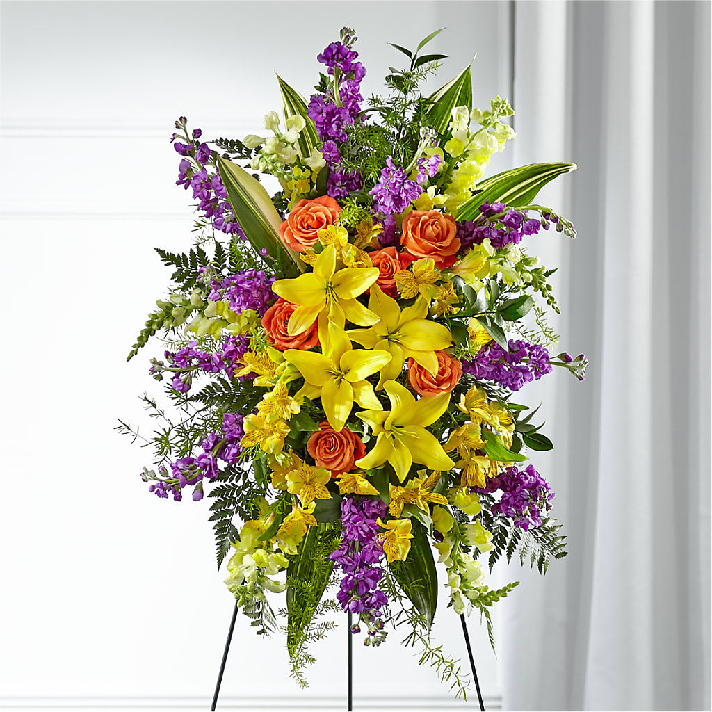 Thoughtful Prayers Standing Spray – MAY'S FLORAL, Nevada MO