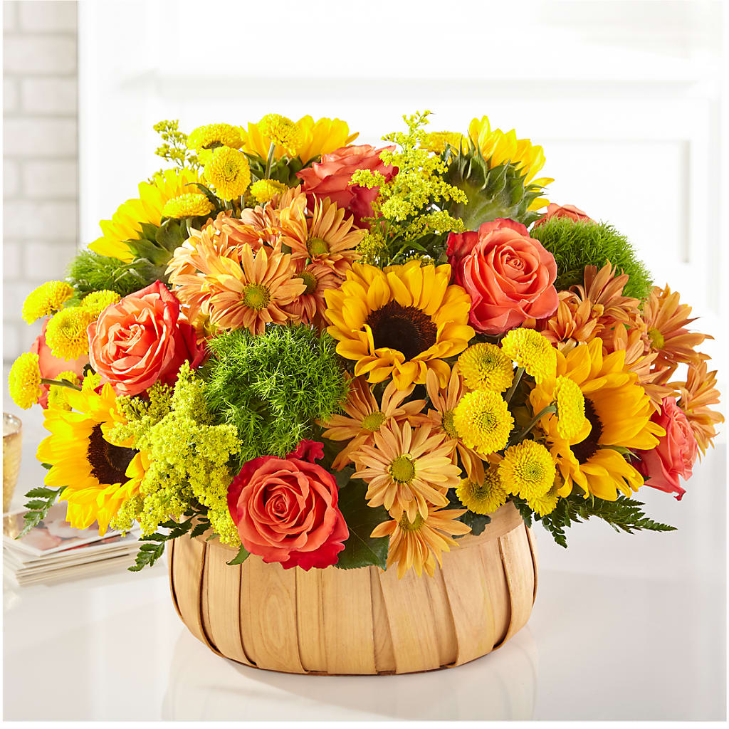 Harvest Sunflower Basket – MAY'S FLORAL, Nevada MO