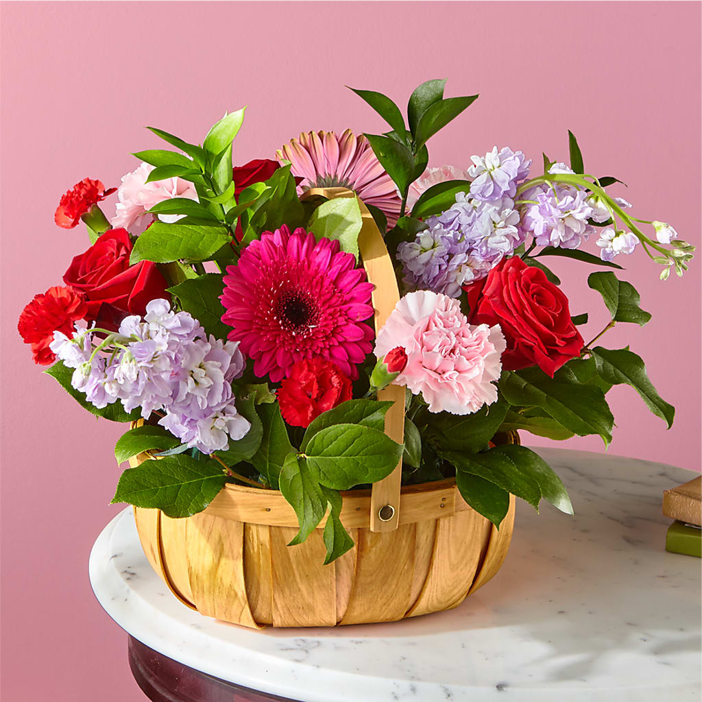 Pink Picnic Basket – MAY'S FLORAL, Nevada MO