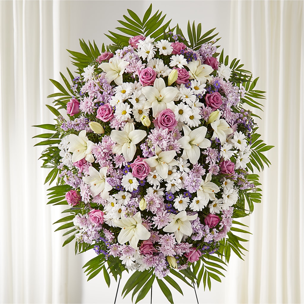 Surrounded by Love Standing Spray – MAY'S FLORAL, Nevada MO