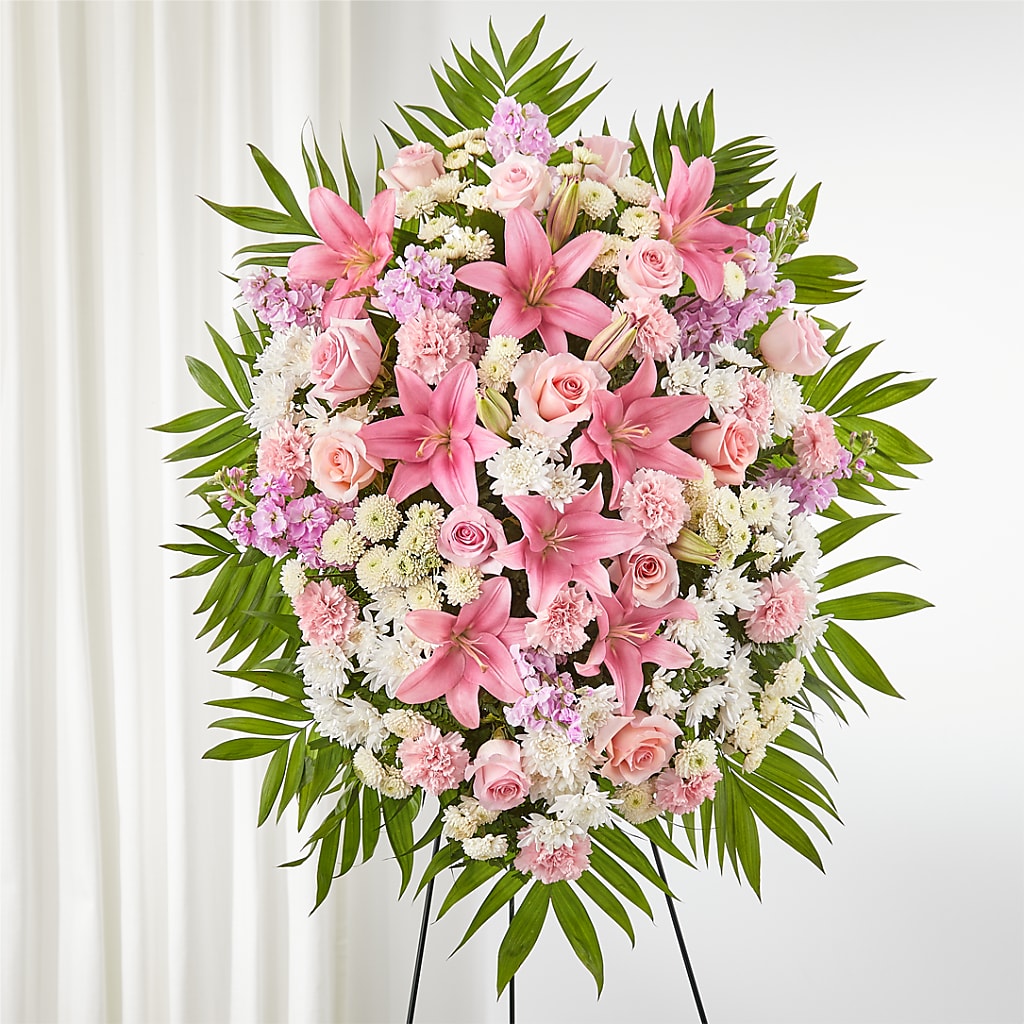 Offering Solace Standing Spray – MAY'S FLORAL, Nevada MO