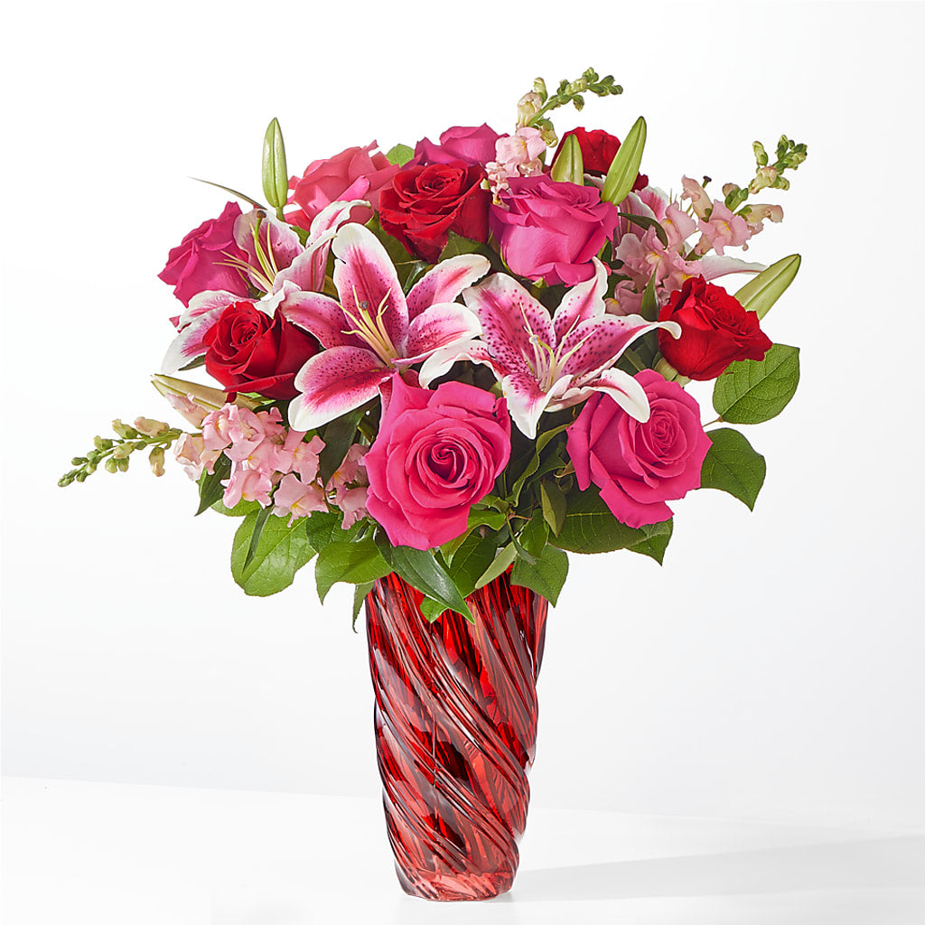 Always You Bouquet with Luxe Swirl Vase – MAY'S FLORAL, Nevada MO