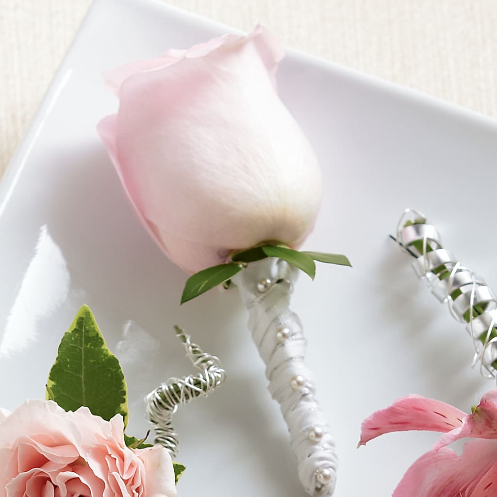 Pink Rose Boutonniere – MAY'S FLORAL, Nevada MO