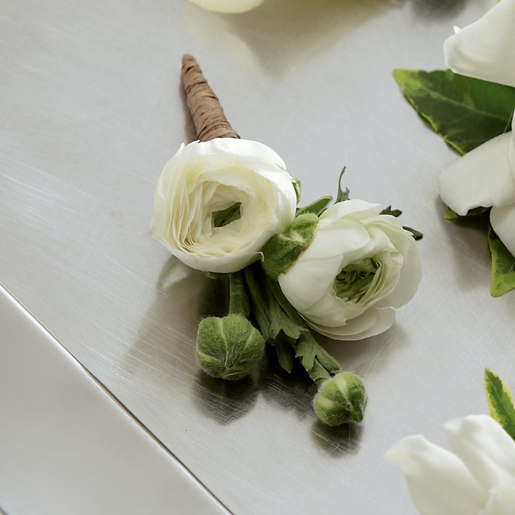 White Ranunculus Boutonniere – MAY'S FLORAL, Nevada MO