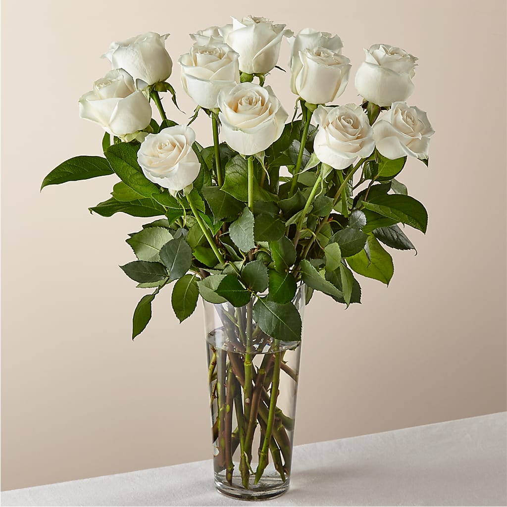 Long Stem White Rose Bouquet – MAY'S FLORAL, Nevada MO