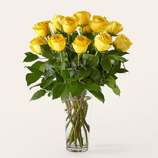 Long Stem Yellow Rose Bouquet – MAY'S FLORAL, Nevada MO