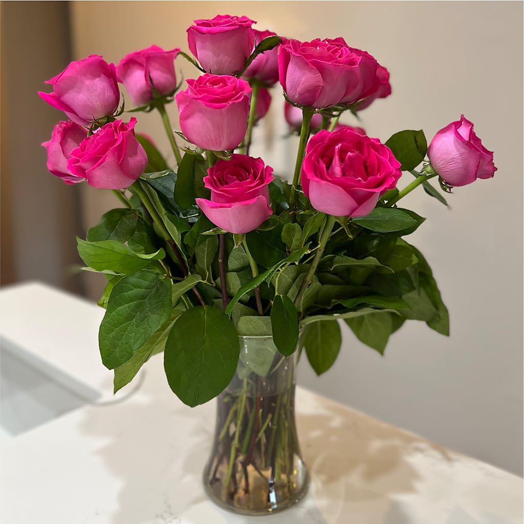 Long Stem Pink Rose Bouquet – MAY'S FLORAL, Nevada MO