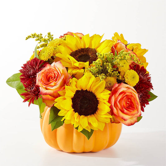 Golden Gourd Pumpkin Bouquet – MAY'S FLORAL, Nevada MO