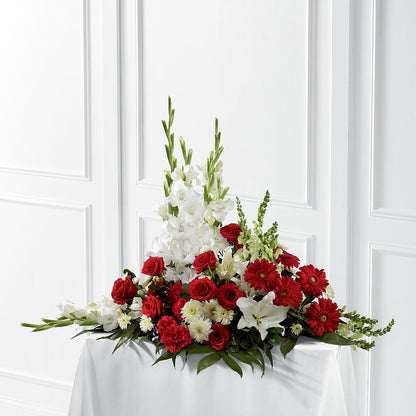 Crimson & White Arrangement – MAY'S FLORAL, Nevada MO