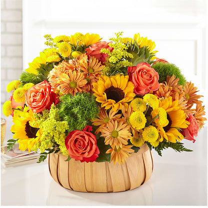 Harvest Sunflower Basket – MAY'S FLORAL, Nevada MO