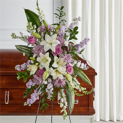 Grateful Hearts Standing Spray – MAY'S FLORAL, Nevada MO