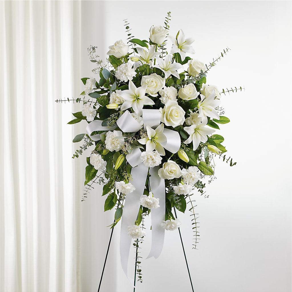 With Care Standing Spray – MAY'S FLORAL, Nevada MO