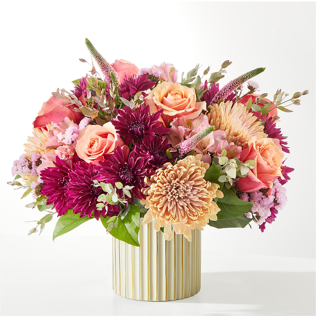 Berry Cobbler Bouquet with Ivory Vase – MAY'S FLORAL, Nevada MO