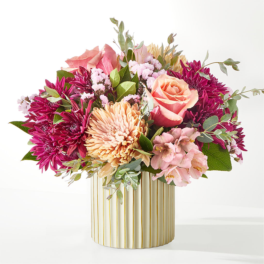 Berry Cobbler Bouquet with Ivory Vase – MAY'S FLORAL, Nevada MO