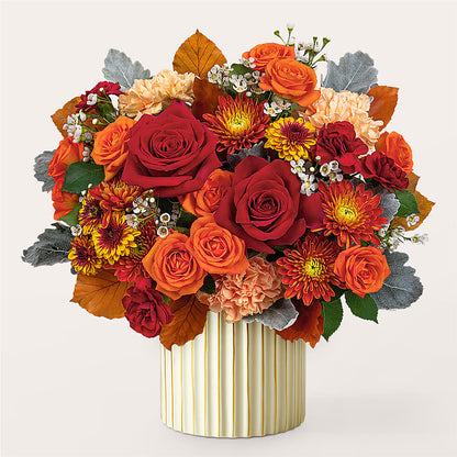 Merlot Bouquet with Ivory Vase – MAY'S FLORAL, Nevada MO
