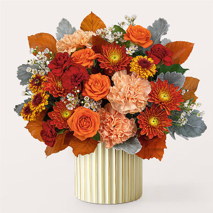 Merlot Bouquet with Ivory Vase – MAY'S FLORAL, Nevada MO