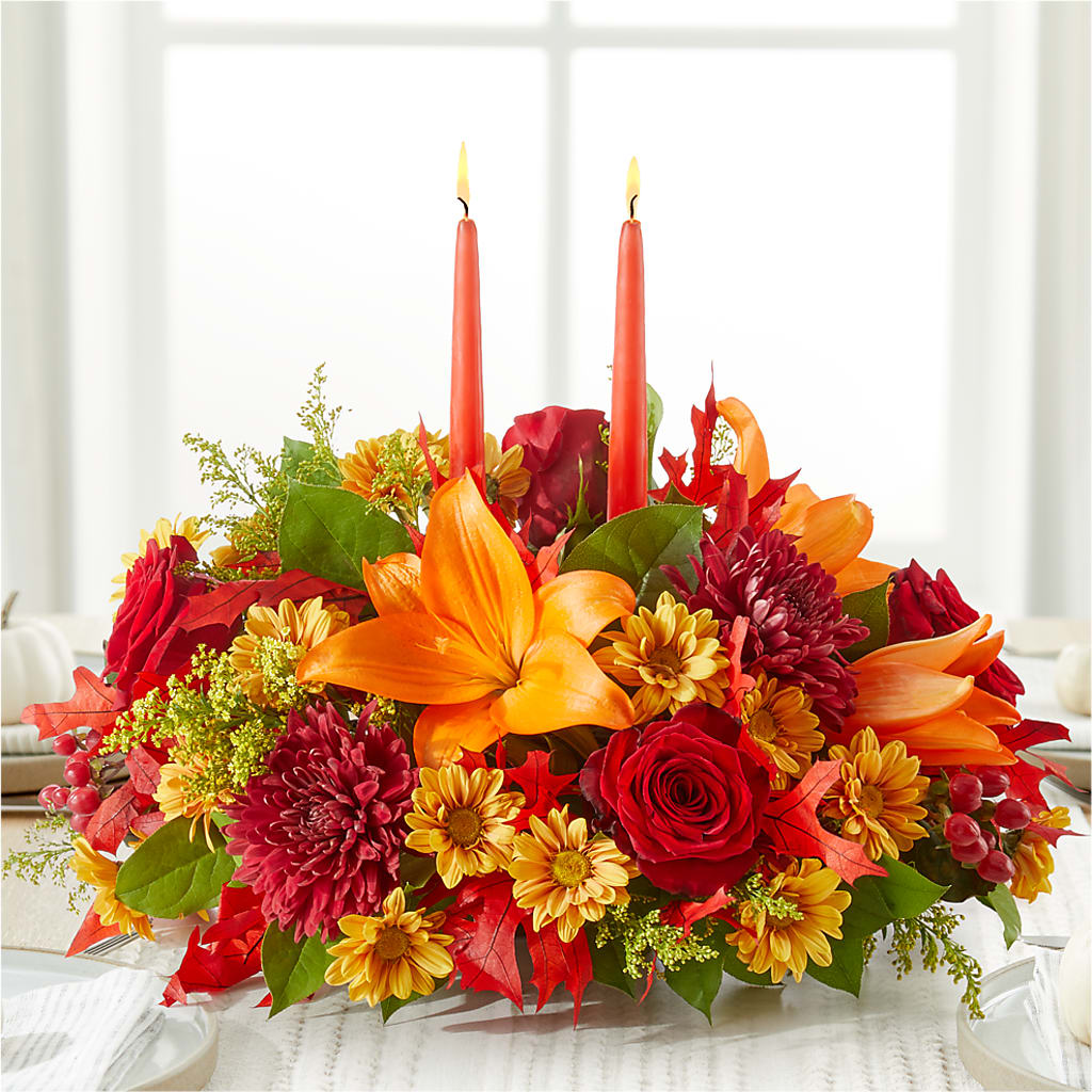Autumn's Embrace Centerpiece – MAY'S FLORAL, Nevada MO